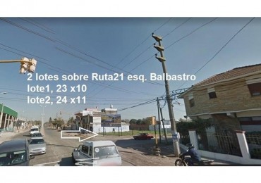 OPORTUNIDAD UNICA!! EXCELENTES LOTES EN ESQUINA COMERCIAL SOBRE RUTA 21 Y BALBASTRO -LIBERTAD MERLO